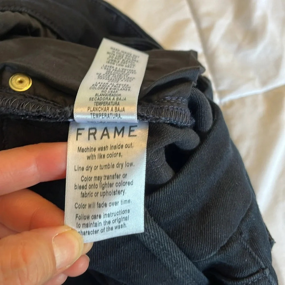 Frame Le Crop Mini Boot Black size 26  Raw Hemline Streetwear Edgy. NWOT - Picture 12 of 17